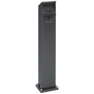 VAR Aschenbecher SG 124, 3946, für Outdoor, mit Dach, Standascher aus Metall, 18 x 115 cm, winddicht, antik-silber