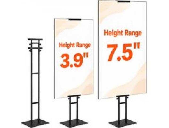 VEVOR Posterständer, höhenverstellbar bis zu 190,5 cm, doppelseitiger, robuster Sockel-Schilderhalter, bodenstehender Schilderhalter, Bannerständer mit stoßdämpfender Basis zur Präsentation, für Tafel