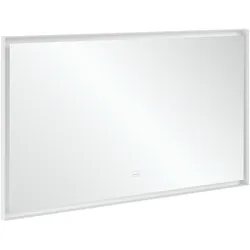 Villeroy & Boch Subway 3.0 Spiegel, 1300x750 mm, White Matt, mit LED-Beleuchtung, dimmbar, Smarthome-fähig