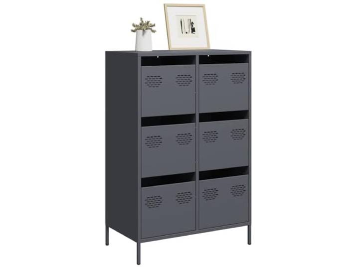 HEFZGDB Klassisches Highboard aus Stahl zur Wandmontage: Stabiles Highboard für Büro und Zuhause, Modernes mit viel Stauraum für Wohnzimmer in Anthrazit