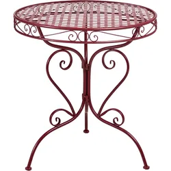 BISTROTISCH 70/70 cm Metall Burgunderrot Albinia