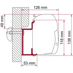 Fiamma Markisenadapter Eura Mobil Karmann Wandmontage