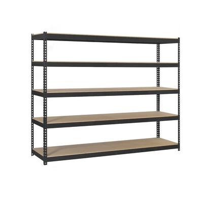 SimonRack Industrieregal, 2000x1200x600 mm, 400 kg am Biegepunkt, 5 Holzböden, Garagenregal, Anthrazit/Holz- Ecoforte