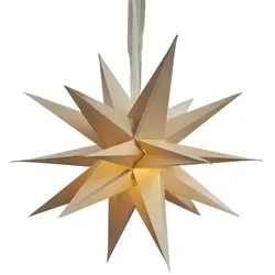 MARELIDA Papierstern 3D Stern mit Band Weihnachtsstern Faltstern D: 55cm creme