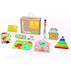 Tooky Toy: Entwicklungsset, Holz - 40 Teile