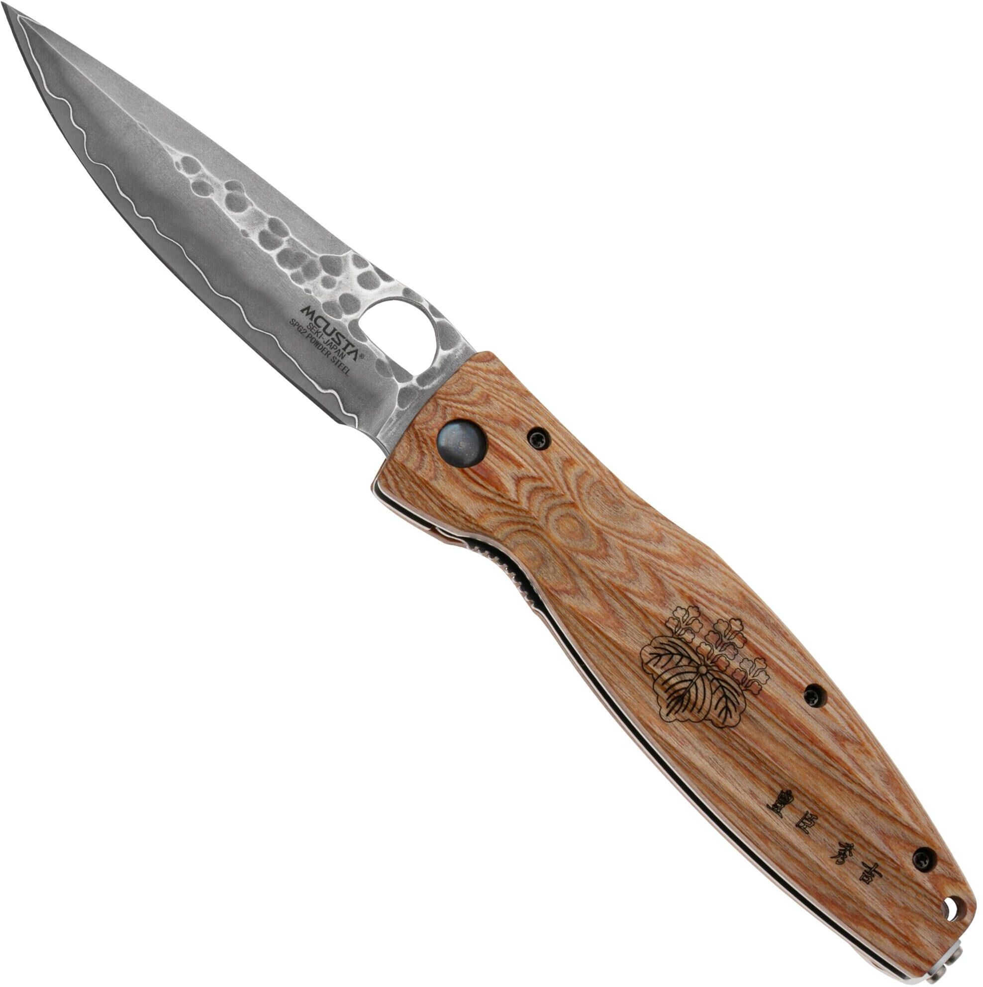 Mcusta MC-0182G Sengoku Toyotomi Hideyoshi SPG2, yellow pakka wood, coltello gentleman