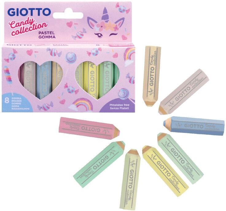 8 Gommes Pastel Candy Collection - Giotto