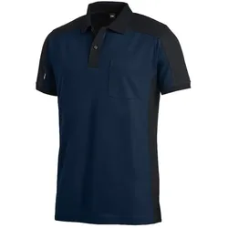 Polo-Shirt zweifarbig "KONRAD" - L - marine/schwarz
