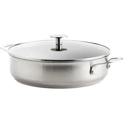 KitchenAid Patelnia stalowa z powłoką, głęboka z pokrywką 28 cm, Zubehör Küchengeräte, Silber