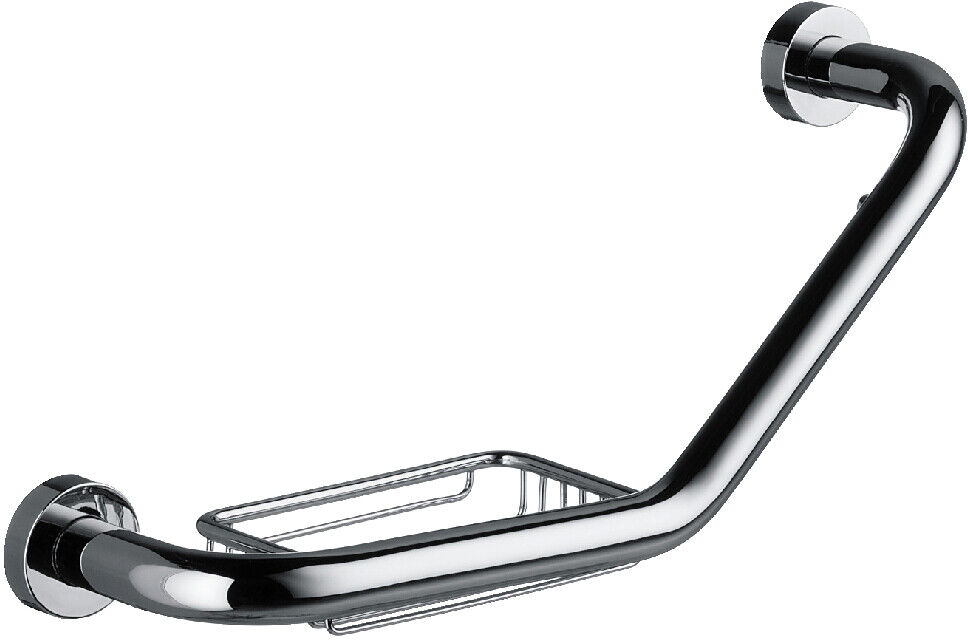 Emco Rondo 2 457100100 Barre de revètement avec corbeille porte-savon integrée Adaptabel pour montage reversible
