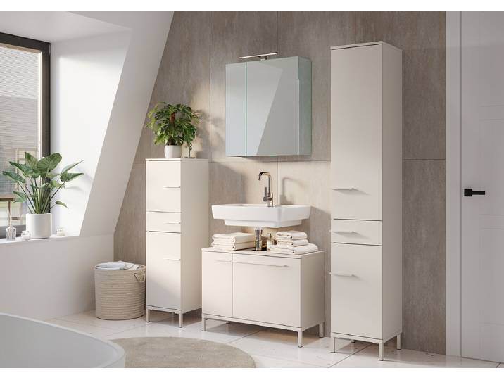 Meuble sous vasque Laurino 80 x 59 x 34cm Marron/Cachemire