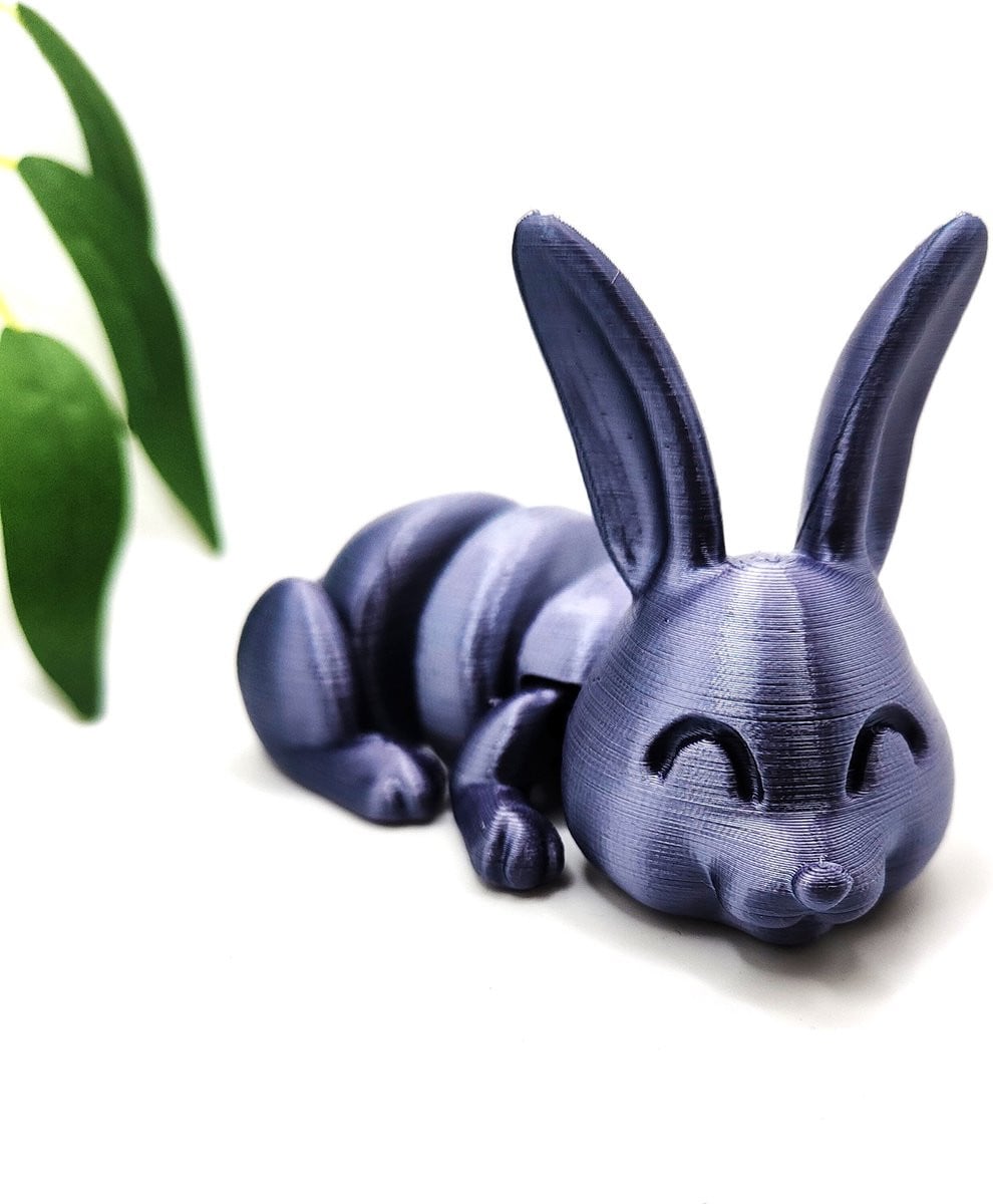 Allygami 3D-geprint articulerend konijn - Satijn paars - Zintuiglijk bureaudier