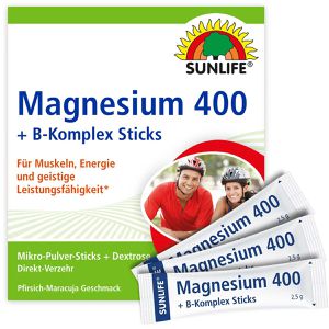 SUNLIFE Magnesium 400, Granulat, 20 Portionen, Magnesiumoxid + Vitamin B-Komplex, 400 mg