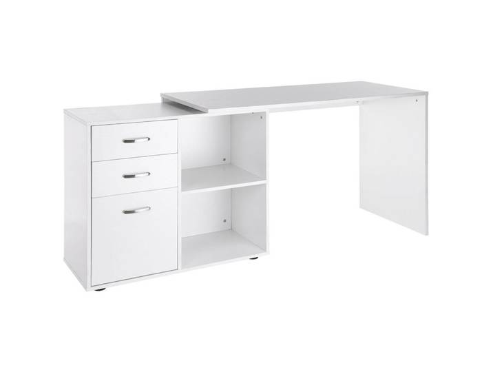 ComfortXL Schreibtisch De-14925 Eck- oder gerade nutzbar Weiß, 50x76x162 cm, Büromöbel, Schreibtische, Schreibtische