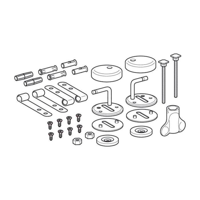 Geberit Set Scharniere für WC-Sitz 597003000 Romantik, Edelstahl