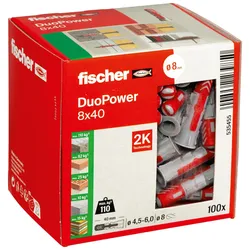 fischer DuoPower 8x40 Universaldübel-Sortiment 8 x 40 mm, 100 Stück