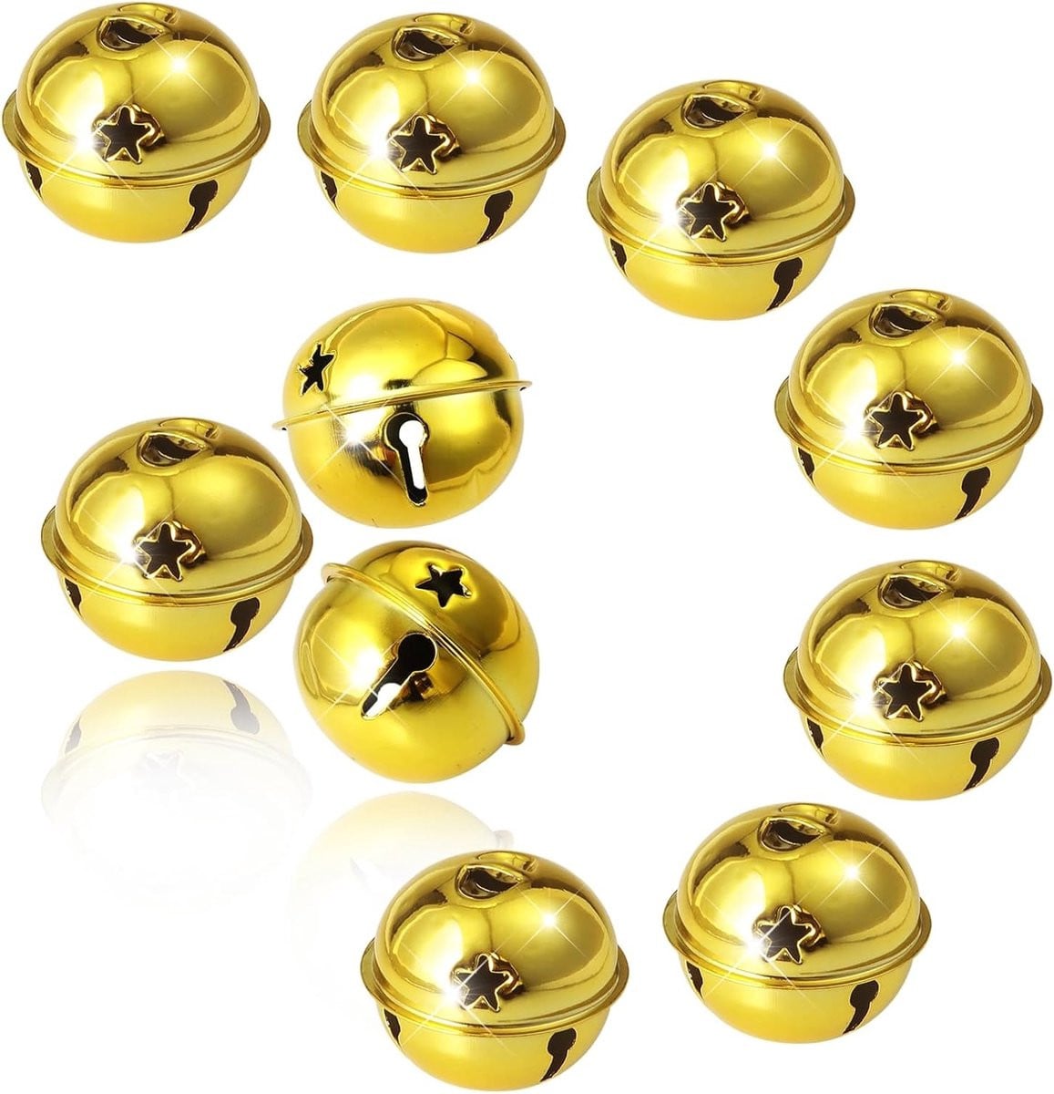 Set van 10 Gouden Kerstklokken van 5 cm voor Feestelijke Decoratie