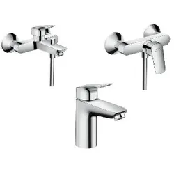 hansgrohe Logis Badarmaturen Set chrom, für Waschtisch, Dusche, Badewanne