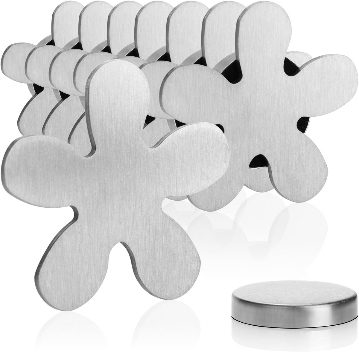 com-four® 8x tafelkleedgewichten van roestvrij staal, magnetische tafelkleedklemmen, ca. 45 g per stuk
