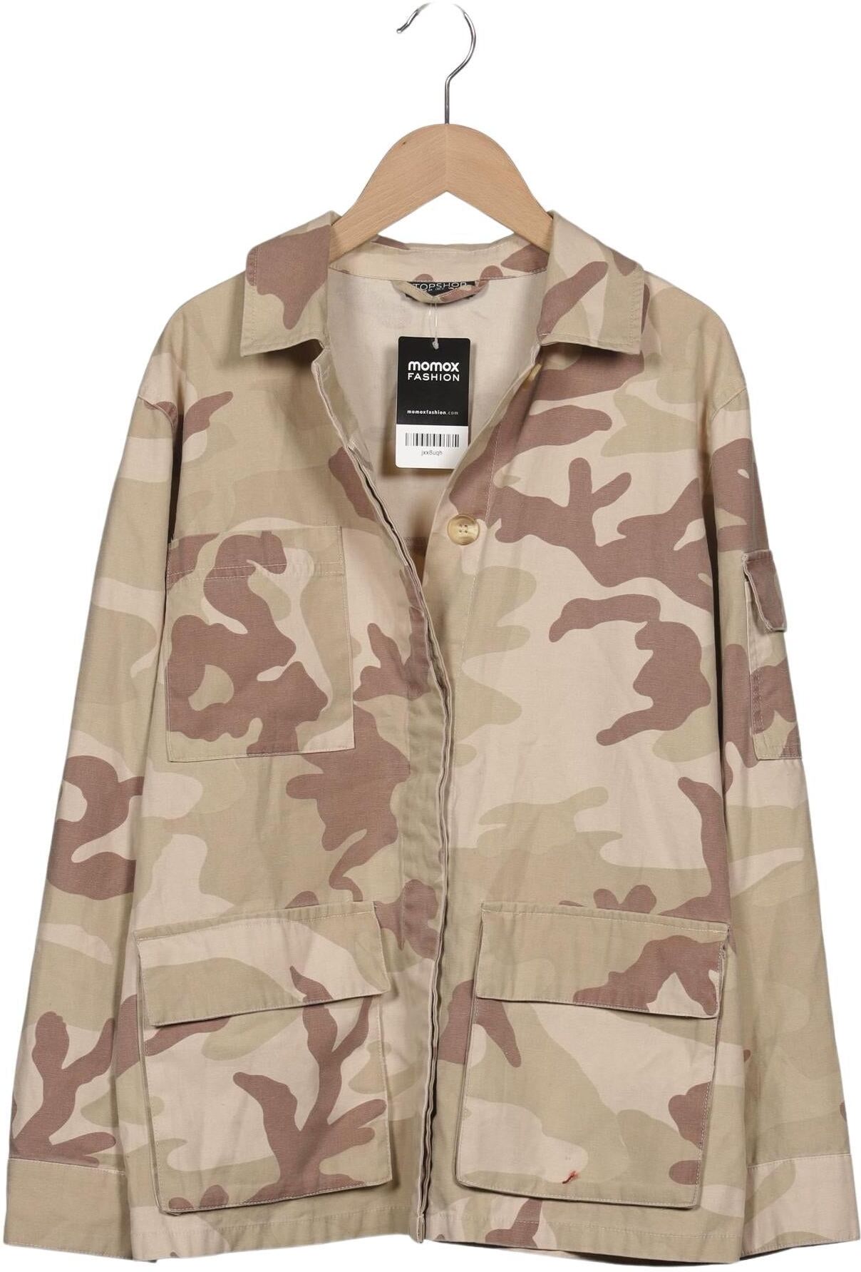 Topshop Damen Jacke, Beige, Gr. EU 34, Synthetik / Baumwolle - Second Hand
