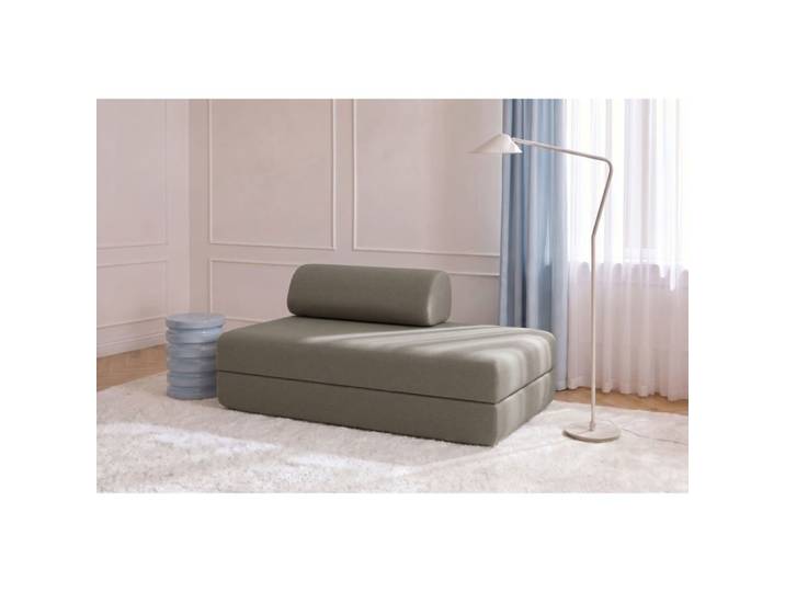 Canapé compressé convertible et modulable 2 places en taupe
