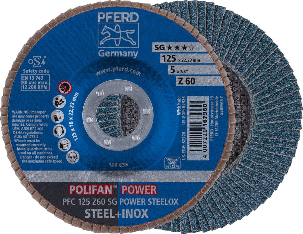 PFERD POLIFAN-Fächerschleifscheibe Z SG POWER STEELOX