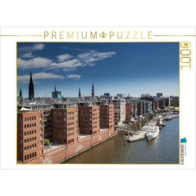 CALVENDO Puzzle Blick auf neue Bürogebäude in der Speicherstadt, Hamburg, Deutschland | 1000 Teile Lege-Größe 64x48cm Foto-Puzzle für glückliche Stund