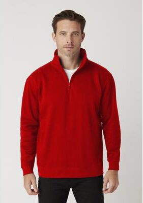 Cotton Heritage M2475 Quarter Zip Fleece T-Shirt in Team Red size 3XL   Cotton/Polyester Blend