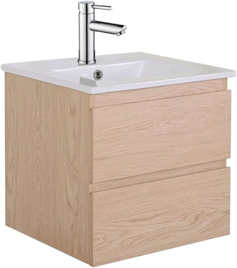 Mob In Meuble vasque 45cm et robinet chromé Marron 45x44x40cm