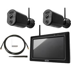 ABUS PPDF17000 + PPDF17520 + TVAC17 Funk-Überwachungskamera-Set 4-Kanal mit 2 Kameras 2304 x 1296 Pixel 2.4 GHz
