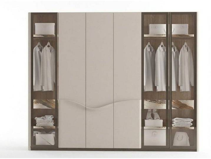 Xlmoebel Kleiderschrank Beiger moderner Kleiderschrank mit großzügigem Stauraum Made in Europa