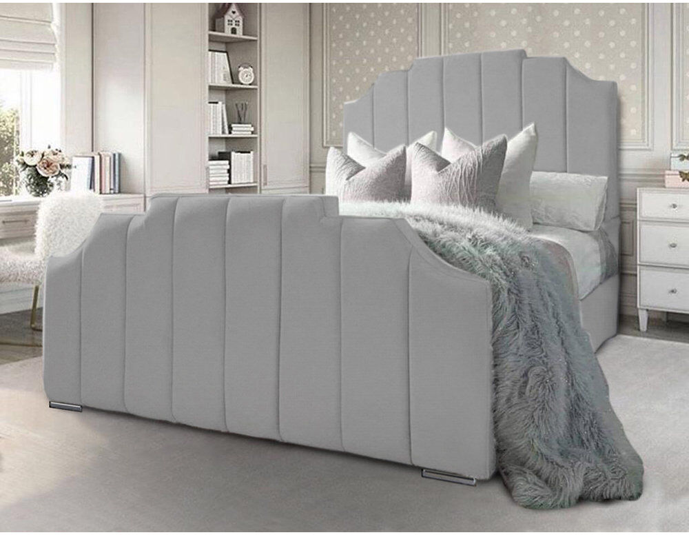 Etta Avenue Tyrion Upholstered Bed Light Silver Single (3')