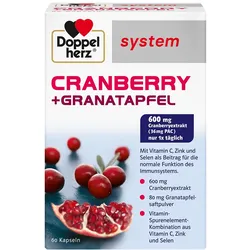 DOPPELHERZ Cranberry+Granatapfel system Kapseln 60 St