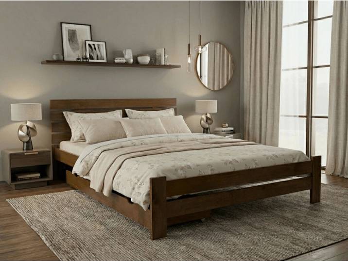 Hochbett Paris 140 x 200 cm, Eiche Matratze: Ohne Matratze, Lattenrost: Mit Lattenrost