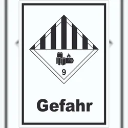 HB-Druck Aufkleber Achtung Lithiumbatterien Gefahr Gefahrgutklasse 9a A2 (420x594mm)