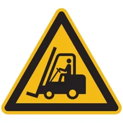König Werbeanlagen Warnschild, Warnung vor Flurförderzeugen W014 - ASR A1.3 (DIN EN ISO 7010) - 300x1.5 mm Kunststoff