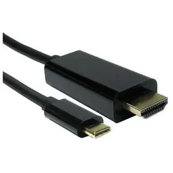 RS PRO USB-Kabel Schwarz, USB C / HDMI, 2m (2 m), Videokabel, Schwarz