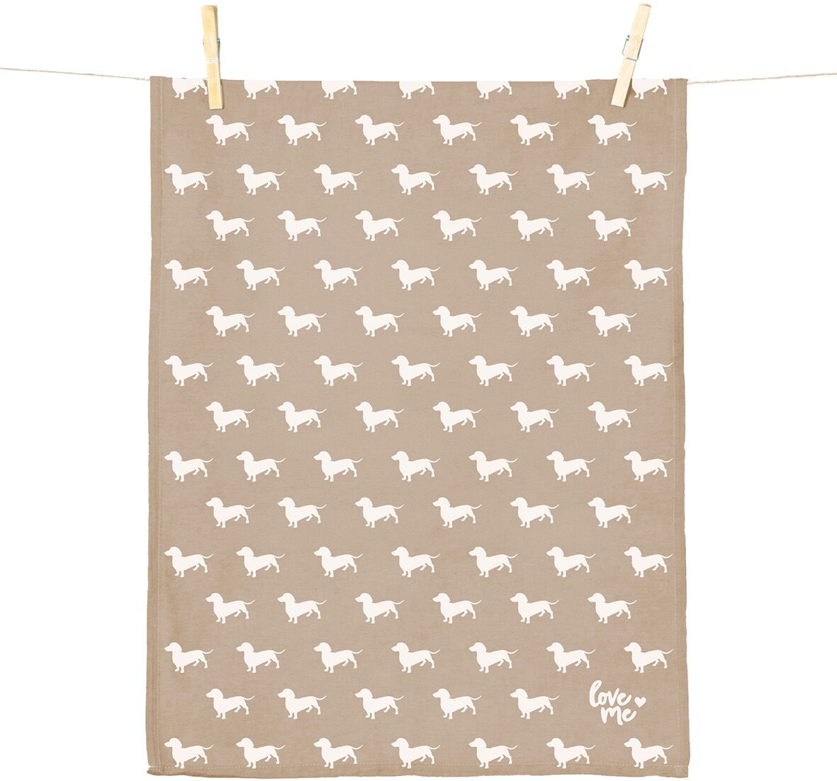 Geschirrtuch PAD "DOG", beige, Baumwolle, Geschirrtücher, Geschirrtuch, Charmantes Hundemotiv, weiche Qualität, OEKO-TEX-zertifiziert