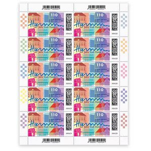 DeutschePost Briefmarken Set, 10 Stück à 1,10 EUR, 800 Jahre Stadt Hamm, Kompaktbrief, nassklebend
