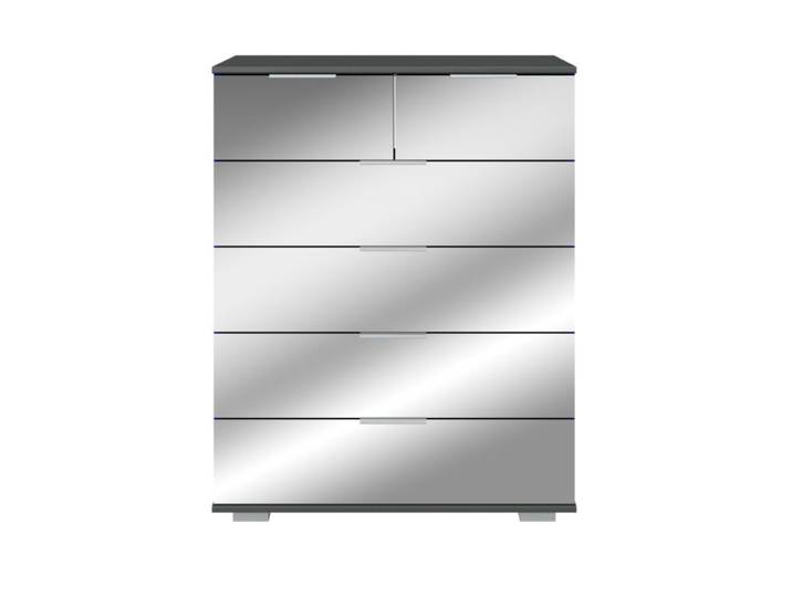 Wimex Easy Plus Kommode mit sechs Schubkästen - Dekor graphit, Spiegelglas Modern