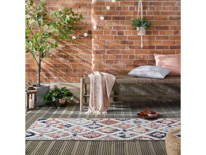 Outdoor-Teppich Flora Grau 100% Polypropylen 80 x 230cm