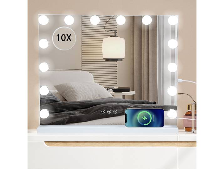 Grand miroir de Table de maquillage Hollywood 50CM, lumières de vanité, miroir à intensité variable, 3 couleurs