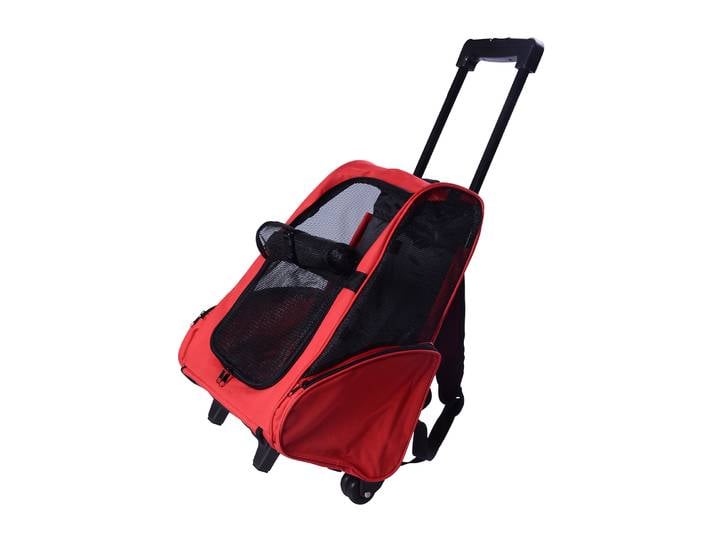 2 En 1 Trolley Chariot Sac A Dos Sac De Transport A Roulettes Pour Chien Chat