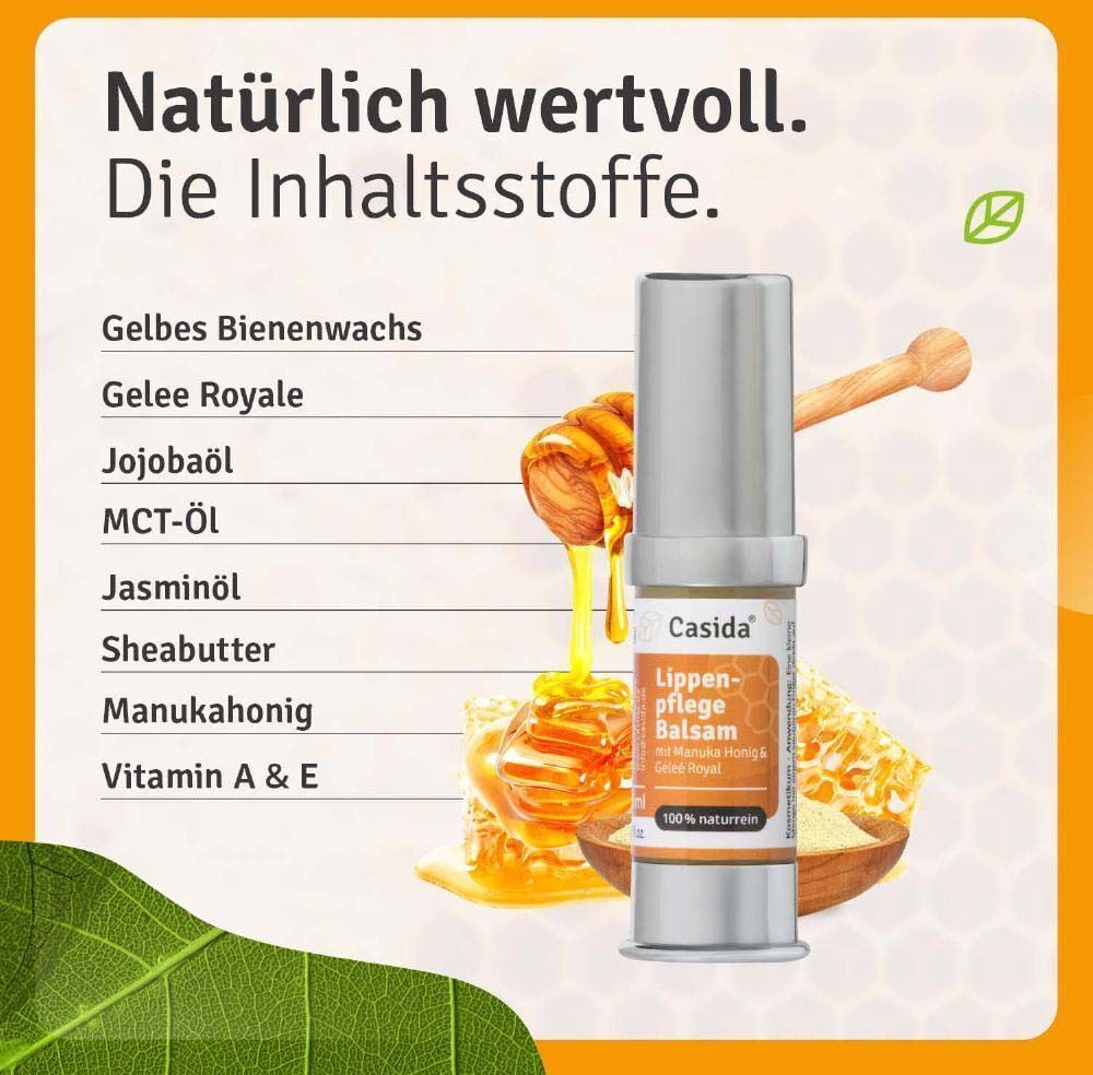 Casida Lippenpflege Balsam mit Manuka Honig+Gelee Royal 2x 2x5 ml