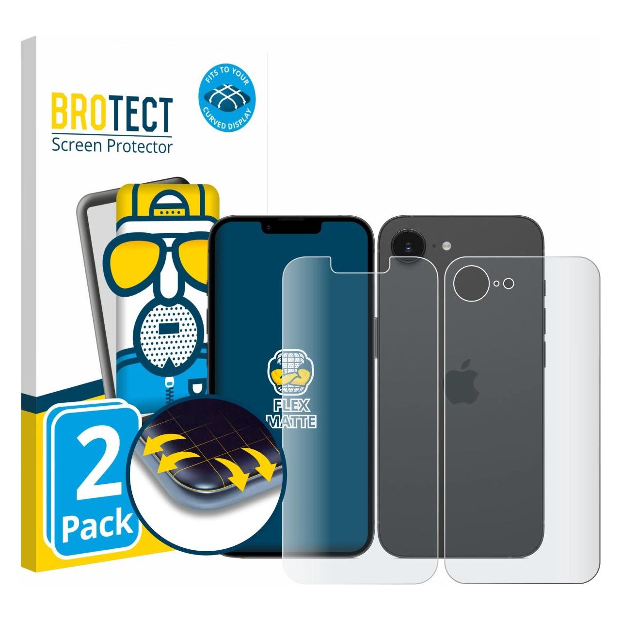 Brotect Fullscreen für Apple iPhone 17e (Display+Rückseite) Schutzfolie Displayschutz Folie Matt E (2 Stk., Apple iPhone 17e) (5662534)