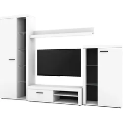 WOHNWAND Spacoro Weiß 270/190/41 cm Wohnwand Modern ohne LED