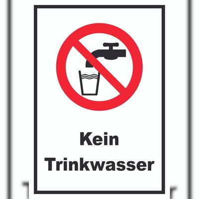HB-Druck Kein Trinkwasser Schild Nicht Trinken A2 Rückseite selbstklebend