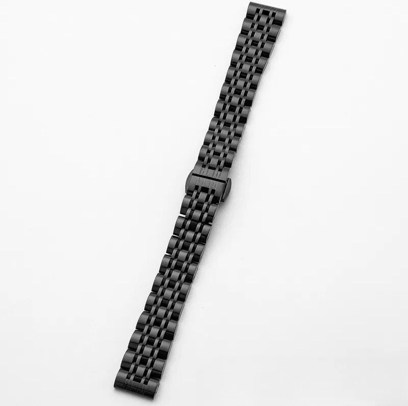INF Edelstahl-Uhrenarmband für Garmin Lily 2 - 14 mm Schmetterlingsschließe Schwarz
