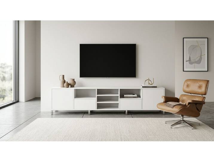 Commode moderne sur mesure en ligne MDF mélaminé MDF Blanc mat