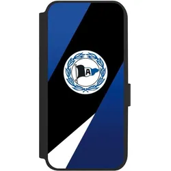 Nivocase Klapphülle für Samsung Galaxy A14 5G Handyhülle aus Kunst Leder NIVOflip schwarz Arminia Bielefeld (Samsung Galaxy A14 5G), Smartphone Hülle, Schwarz
